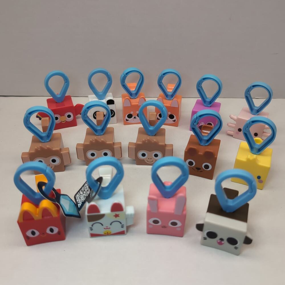 Lot of 15 McDonald's 2024‎ Happy Meal Toys Pet Simulator Roblox QR code